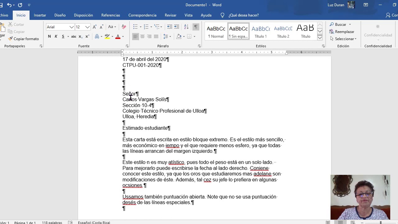 TUTORIAL COMO  ELABORAR UNA CARTA BLOQUE EXTREMO