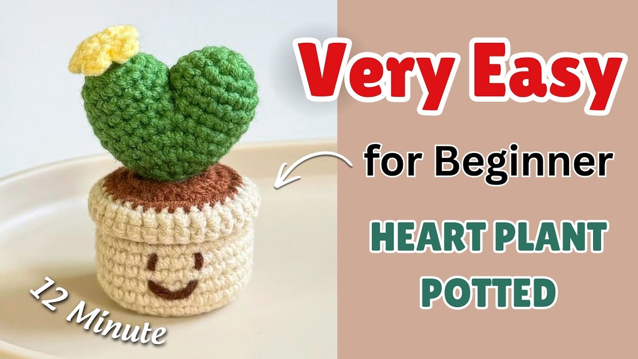 How to Crochet Heart Plant Pot | Cute Gift for Lover