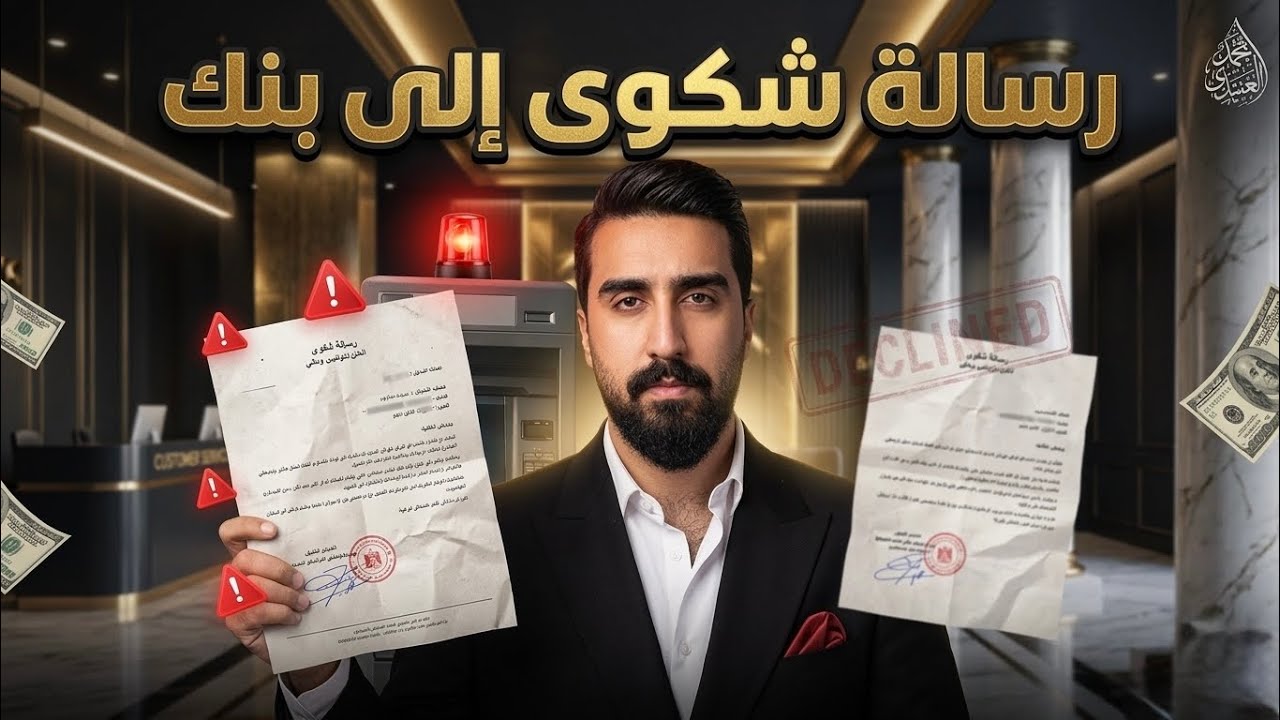  الوحدة السادسة || قسم الأنشاء || انشاء رسالة شكوى الى بنك  || ￼￼A letter of a complaint the bank