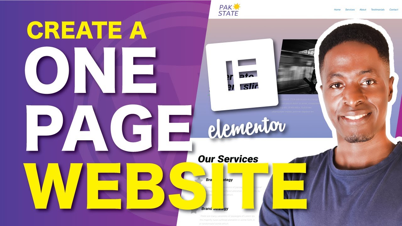 FREE ONE PAGE ELEMENTOR WEBSITE: How to Make a One Page WordPress website using Elementor