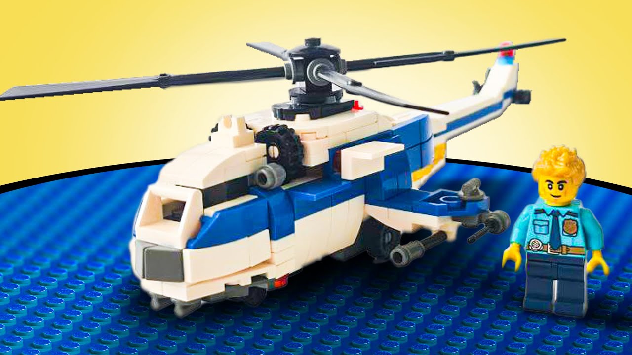 Police helicopter from Lego blocks. - Elicopter de poliție din blocuri Lego.
