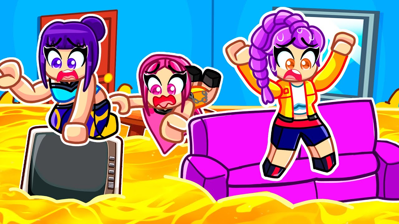 RUMI e ZOEY TENTARAM SOBREVIVER NO CHÃO É LAVA no ROBLOX!
