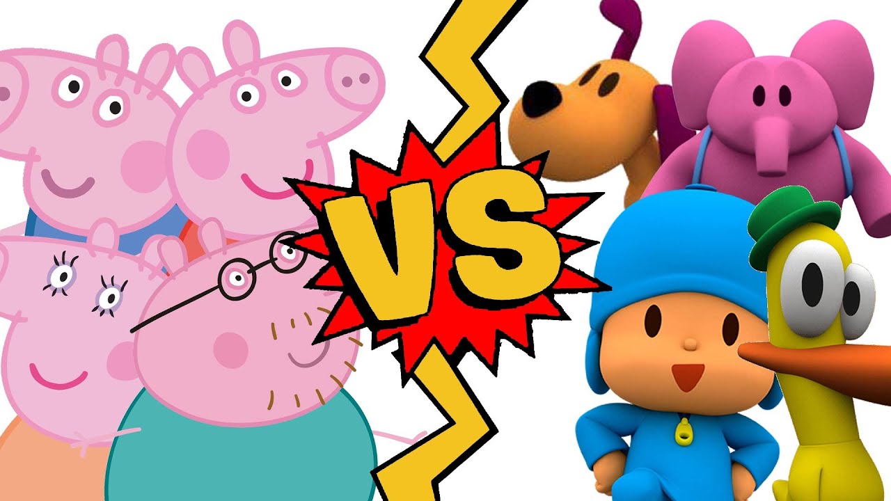 M.U.G.E.N Battles | Peppa Pig/George Pig/Daddy Pig/Mummy Pig vs Pocoyo/Pato/Loula/Elly