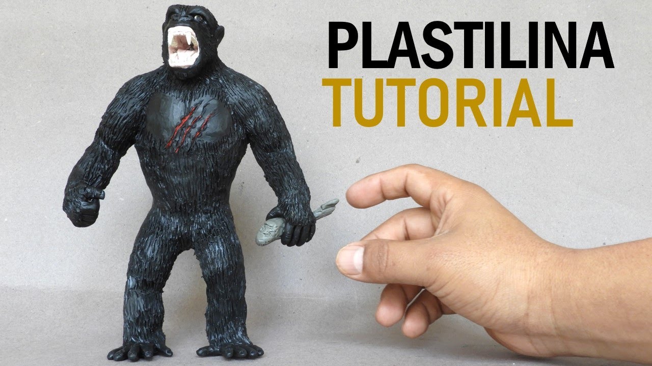 Como hacer a KONG de Plastilina (La Isla Calavera) paso a paso - Mi mundo de Plastilina