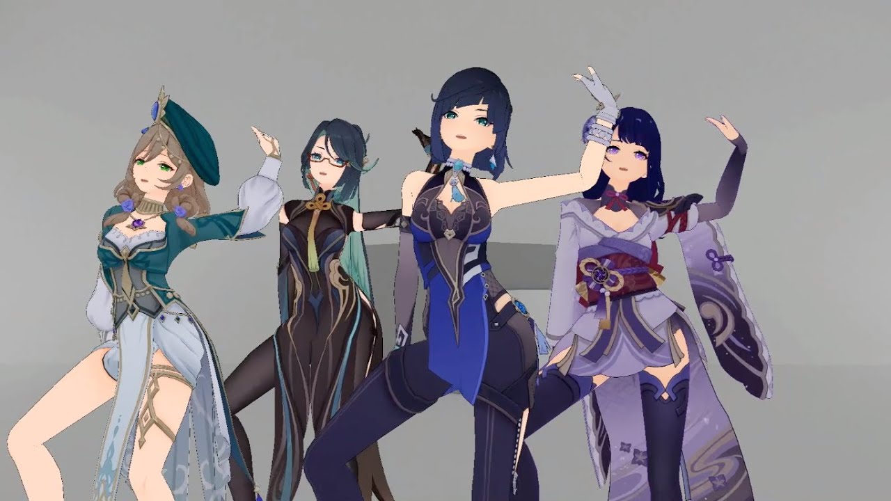 【Genshin Impact: MMD】Raiden Ei × Yelan x Xianyun x Lisa【SUPERNOVA】