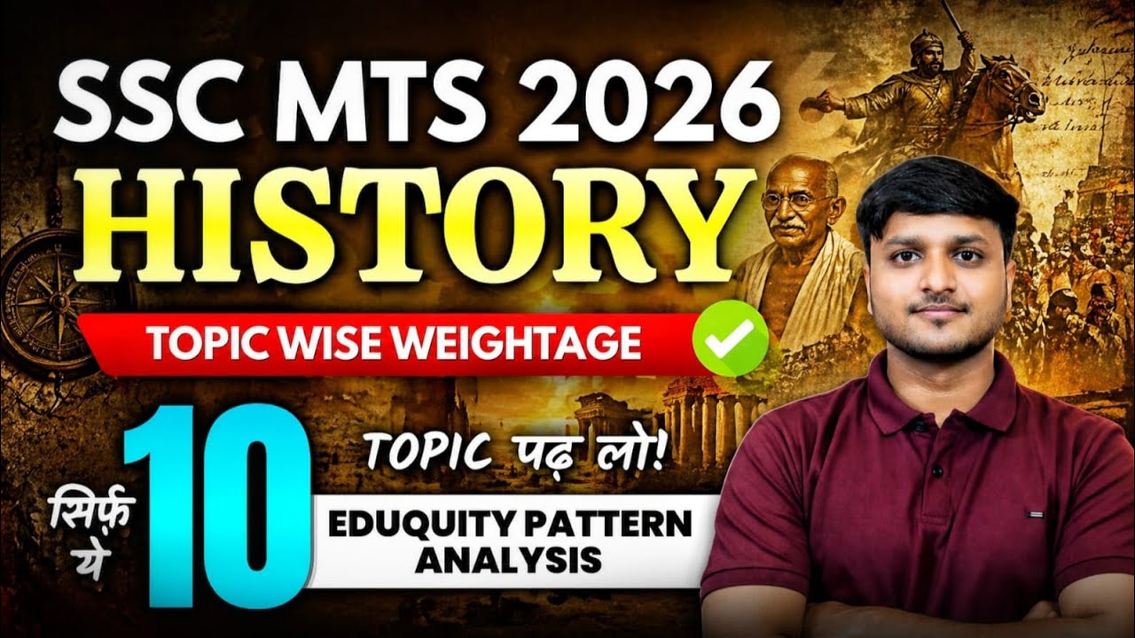 History Most Important Topics For SSC MTS 2026 | SSC MTS 2026 GK Topic Wise Weightage 