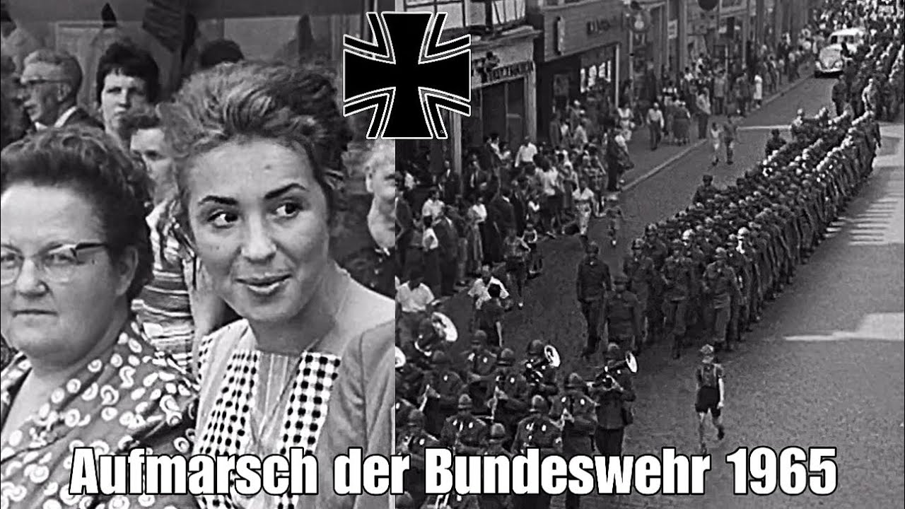 Bundeswehr marschiert durch die Stadt 1965 + Platzkonzert Stabsmusikkorps - Parade Kalter Krieg 