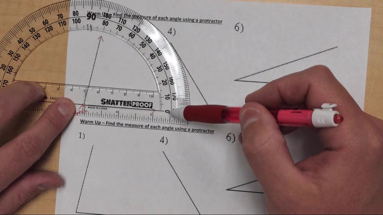 Measuring Angles Using A Protractor