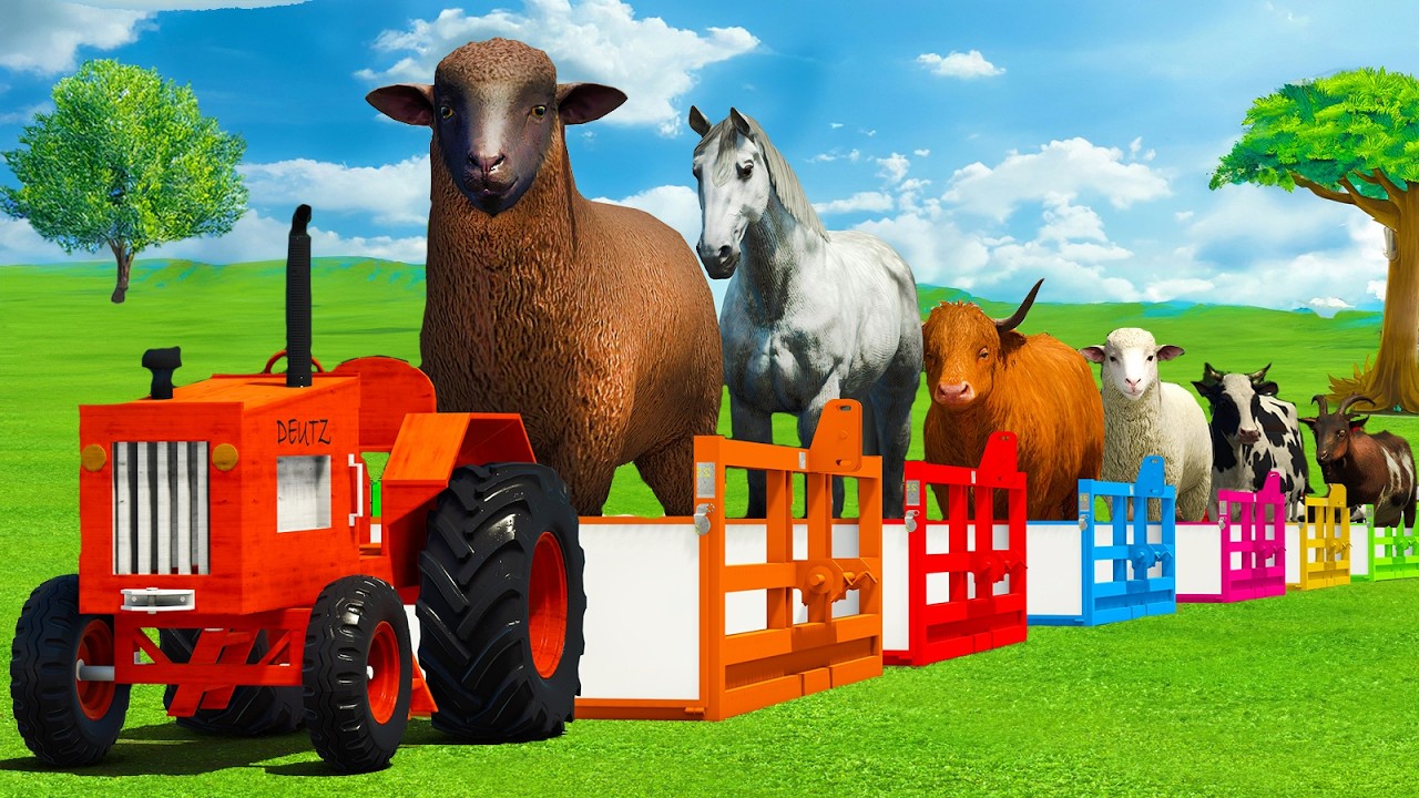 LOAD SHEEPS, HORSES, COWS, BUFFALO, GOATS & TRANSPORT WITH TRACTORS - FS25