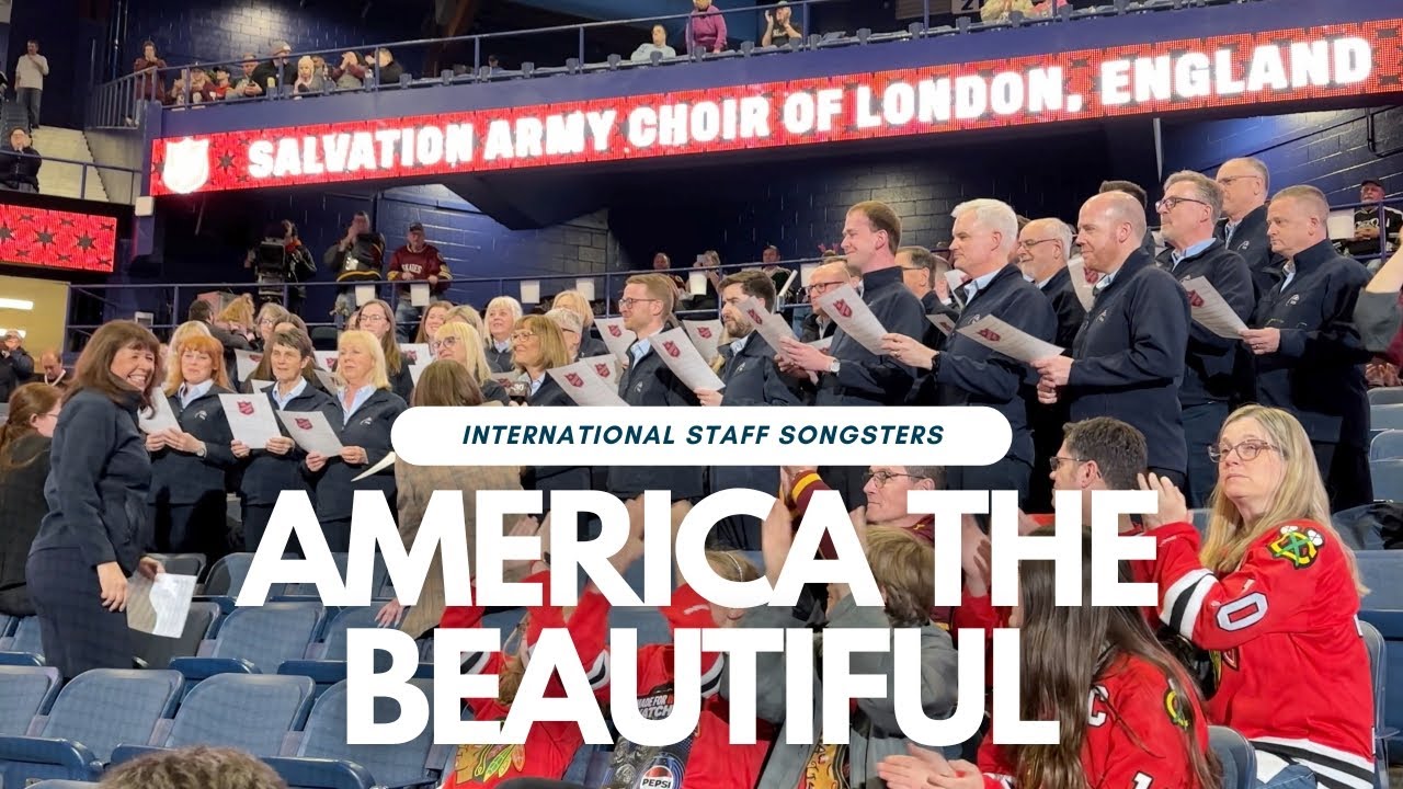 America the Beautiful - the International Staff Songsters sing at Chicago Wolves ice hockey match