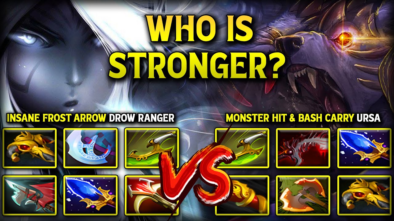 WHO IS STRONGER? | Insane Frost Arrow Drow Ranger Vs. Monster Hit & Bash Carry URSA 7.40c Dota 2