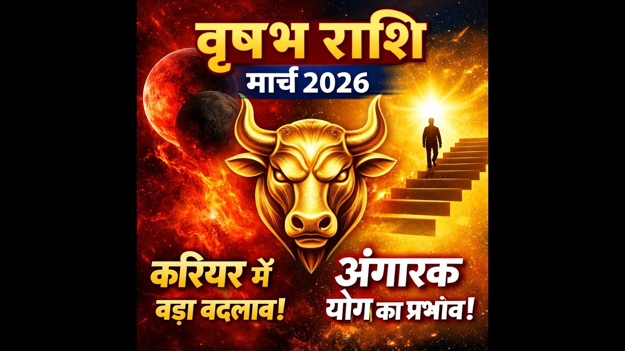 वृषभ राशि मार्च 2026 राशिफल | अंगारक योग, करियर उड़ान और धन लाभ का महाविश्लेषण