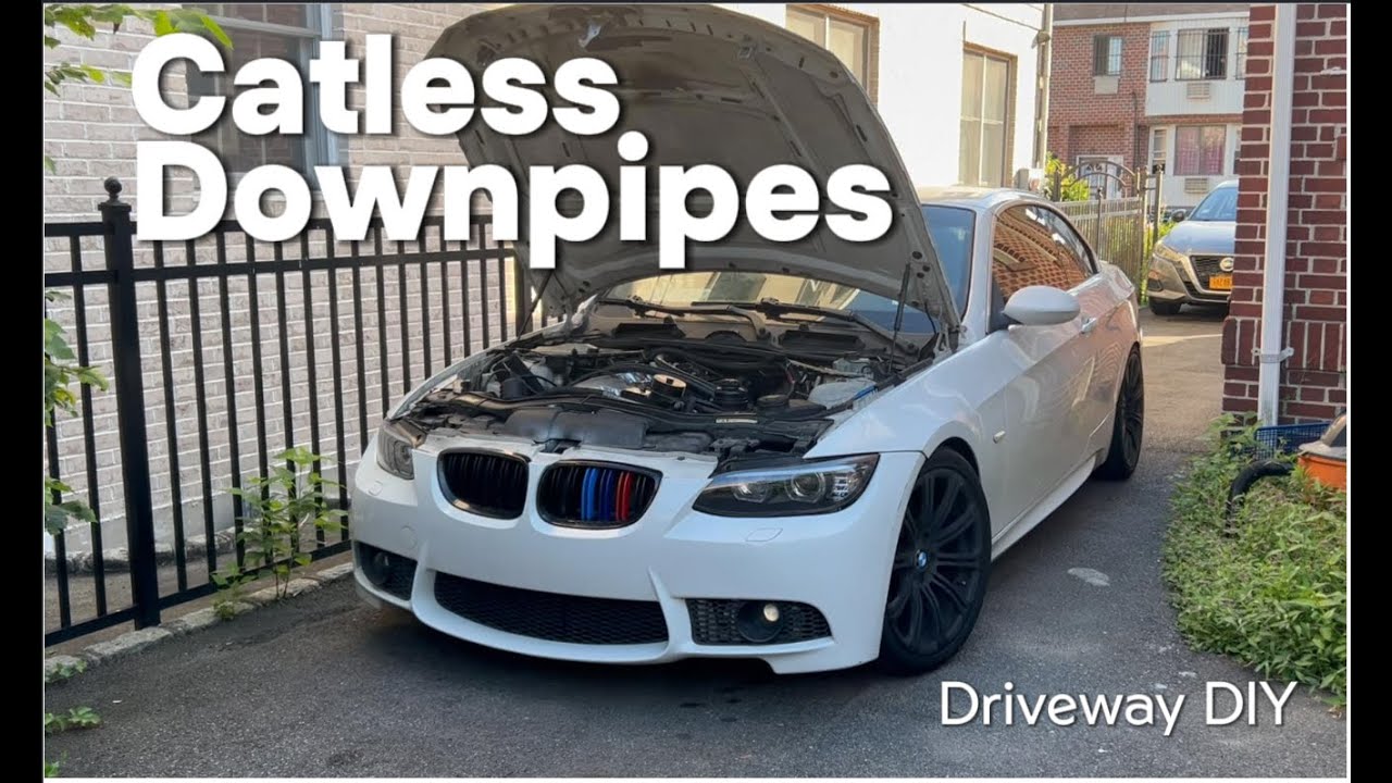 BMW 335i N54 Catless Downpipe Install (E93 DIY in Driveway)