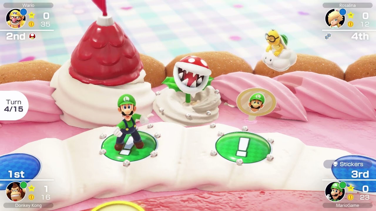 Mario Party Superstars | Luigi vs Rosalina vs Wario vs Donkey Kong #504 Turns 15 (Player 1)‎‎