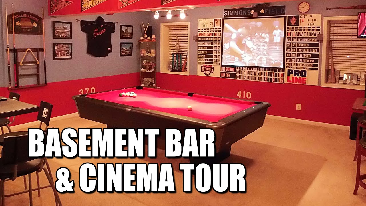 Baseball Themed Bar and Home Cinema Tour | Basement Reno