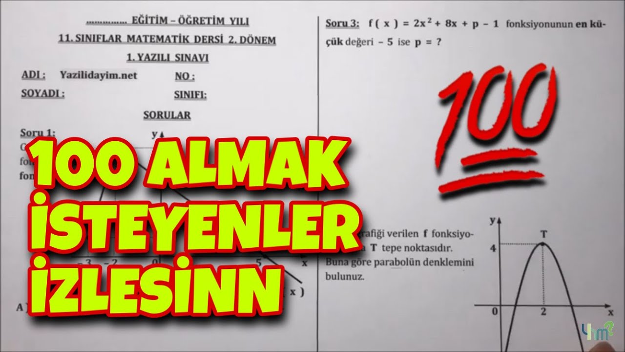 11.Sınıf Matematik 2.Dönem 1.Yazılı