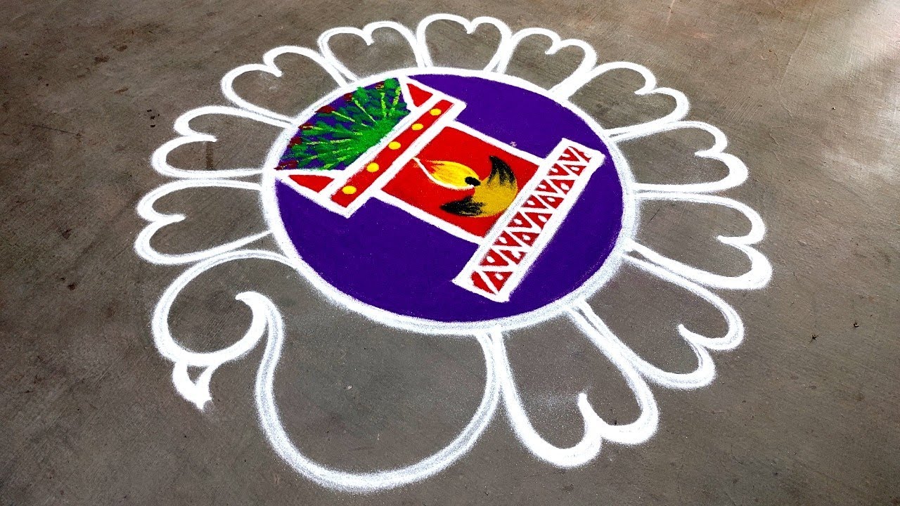 Tulsi vivah rangoli 2025|tulsi vivah beautiful peacock rangoli| tulsi maadam kolam| Amazing rangoli