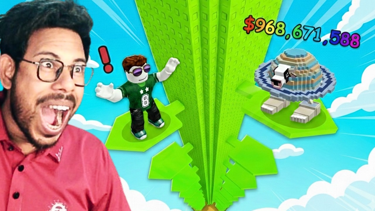 NOOB TO PRO IN ROBLOX GROW BEANSTALK FOR BRAINROTS 😱 PART 2