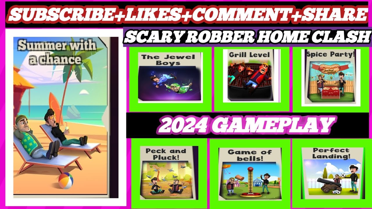 Scary Robber Home Clash- Summer with a chance full complete gameplay 2024#scaryrobber#trending#viral