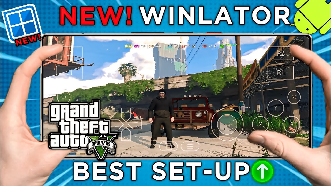 GTA 5 Android Gameplay Offline | Winlator Ludashi V2.8.2 | Best Set-Up