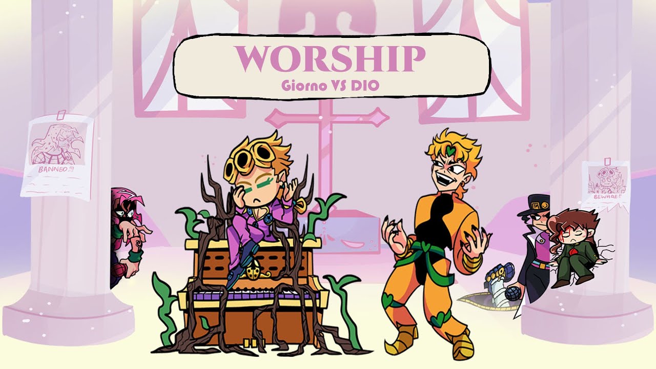 DIO and Giorno sing Worship [ Sarvente's Mid-Fight Masses - Friday Night Funkin' ]
