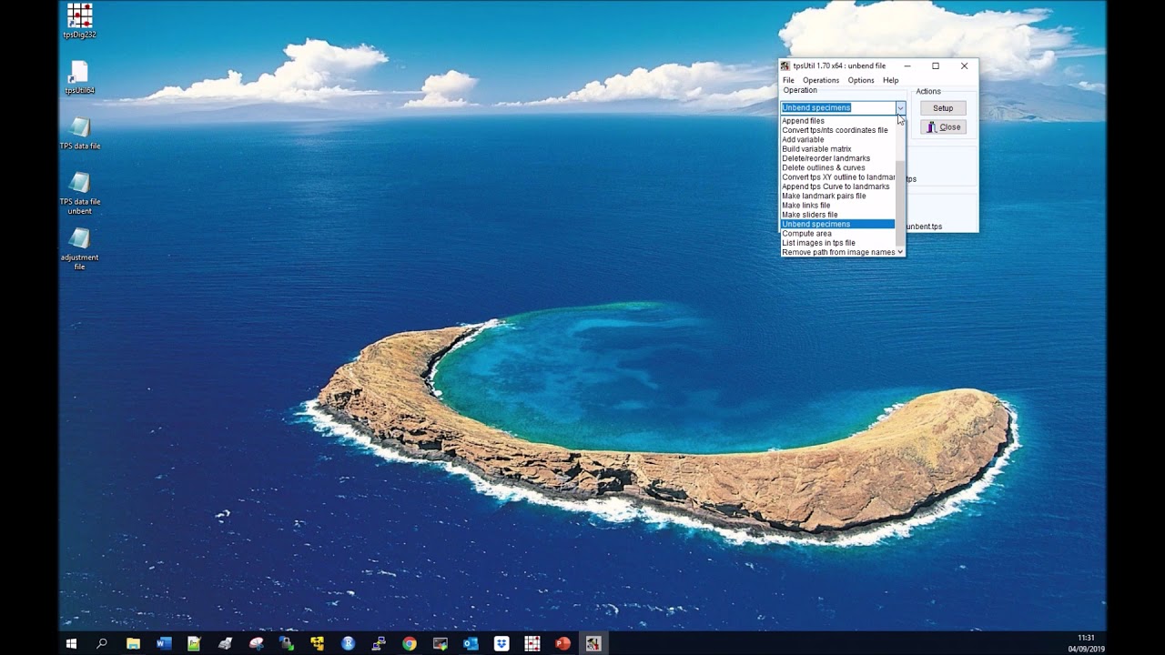 Unbending TPS file tutorial