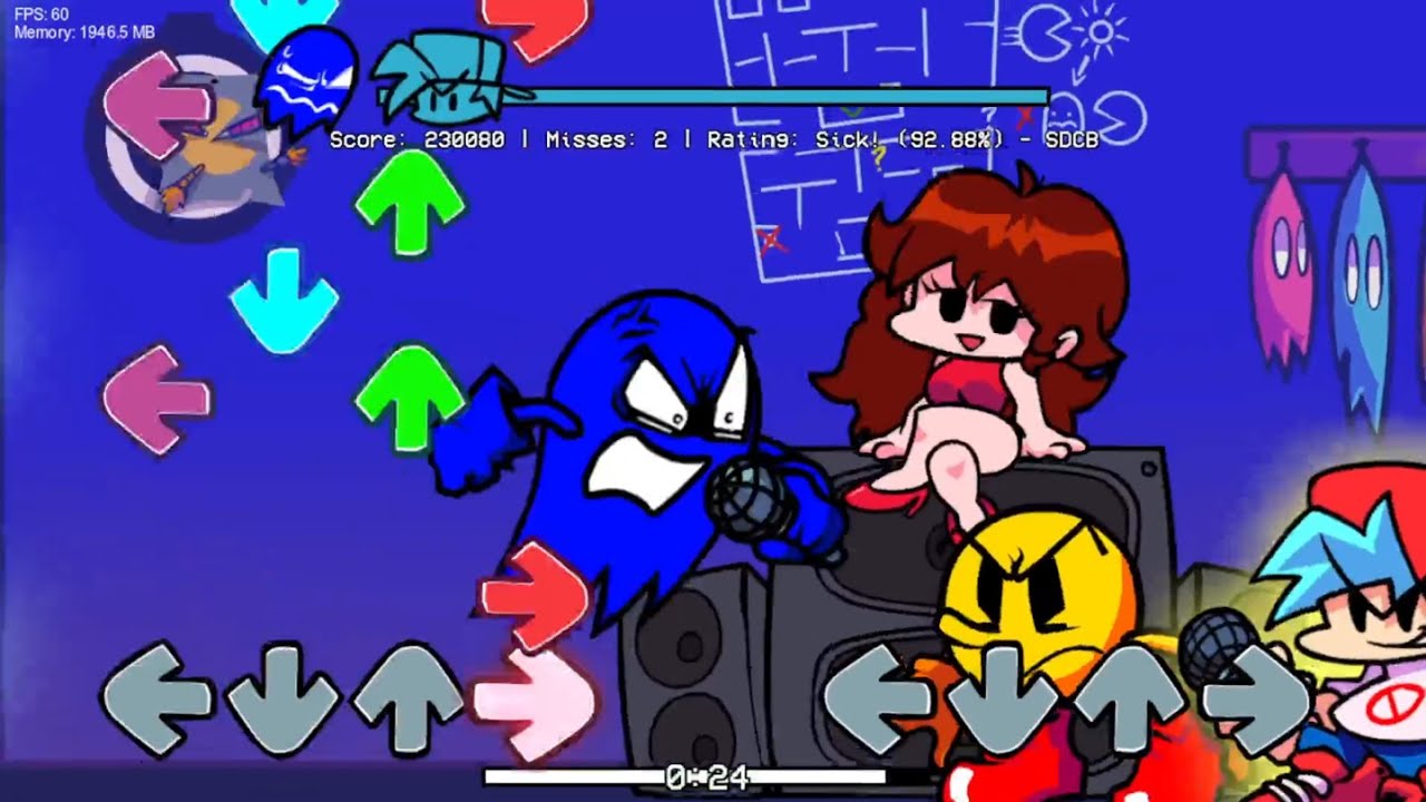 Friday Night Funkin': Vs. Pac-Man (UPDATE 2!!) - Cornered (composed by TyrannousAsh)