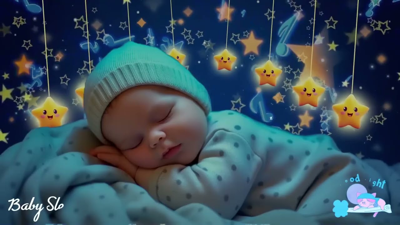 Soothing Baby Sleep Music 🌜 Mozart Brahms Lullaby 🎼 Ease Night Anxiety and Enter Deep