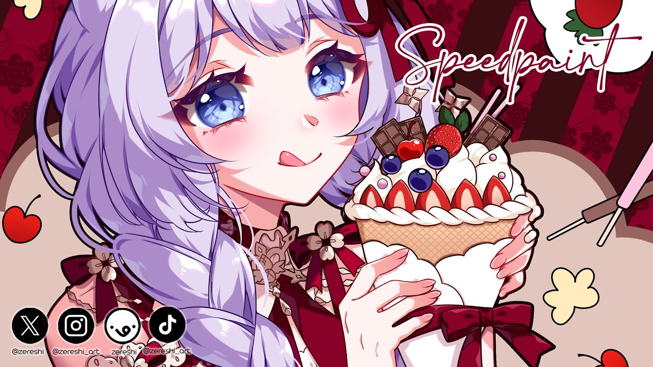 Speedpaint: Crepe & sweet girl (Cell Shading)🍓✨