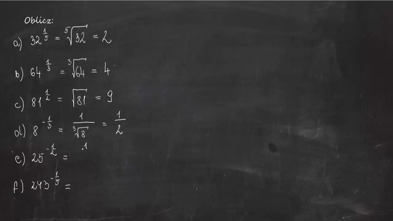 2.88 Oblicz: a) 32^1/5 b) 64^1/3 c) 81^1/2