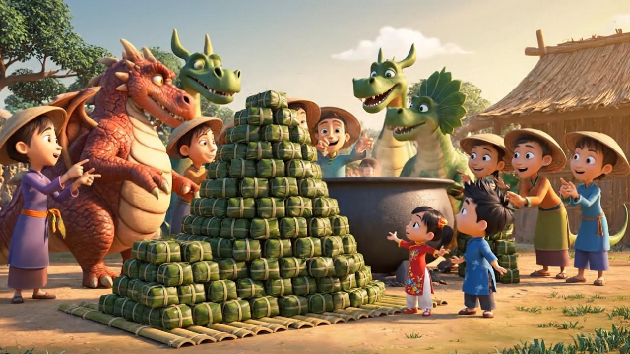 Khủng Long Thổi Lửa Nấu Bánh Chưng 🔥🦖 | Hoạt Hình Tết Thiếu Nhi Vui Nhộn