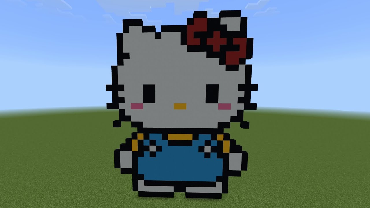 Minecraft Pixel Art Tutorial - Hello Kitty