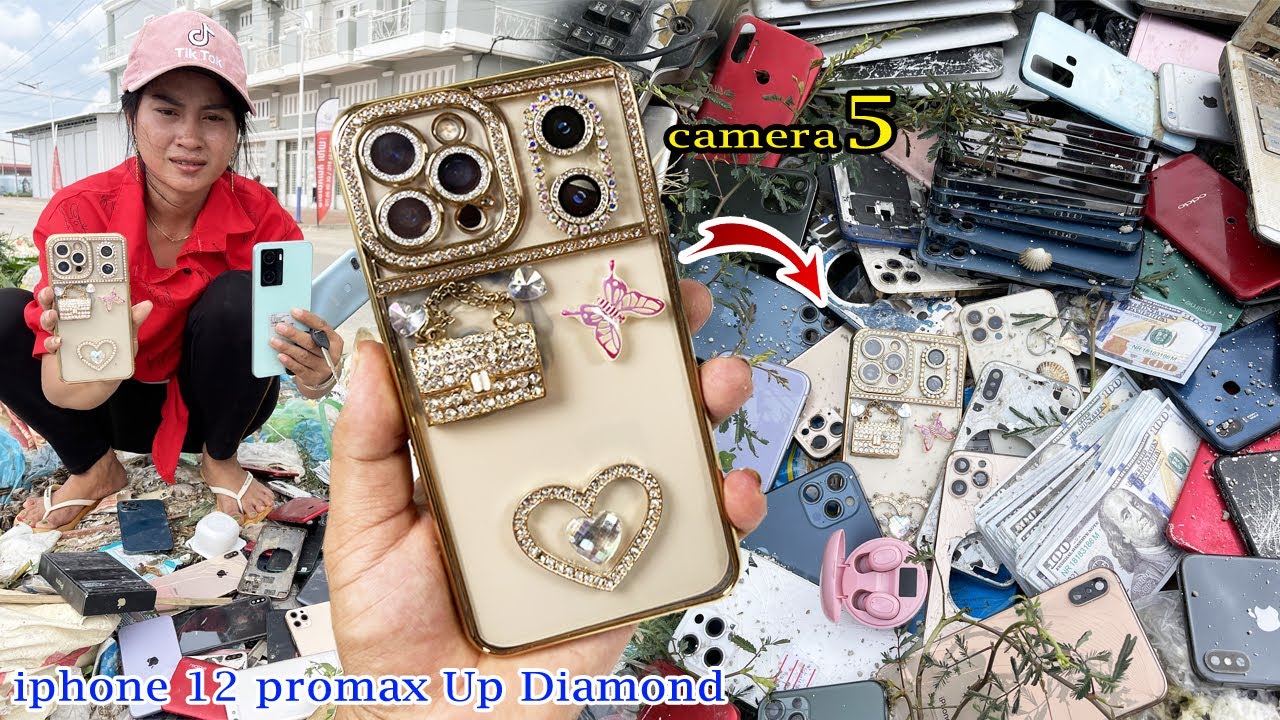 Nice... iphone 12 pro max Camera 5 Up Diamonds & A lot of phone Found at the Landfill