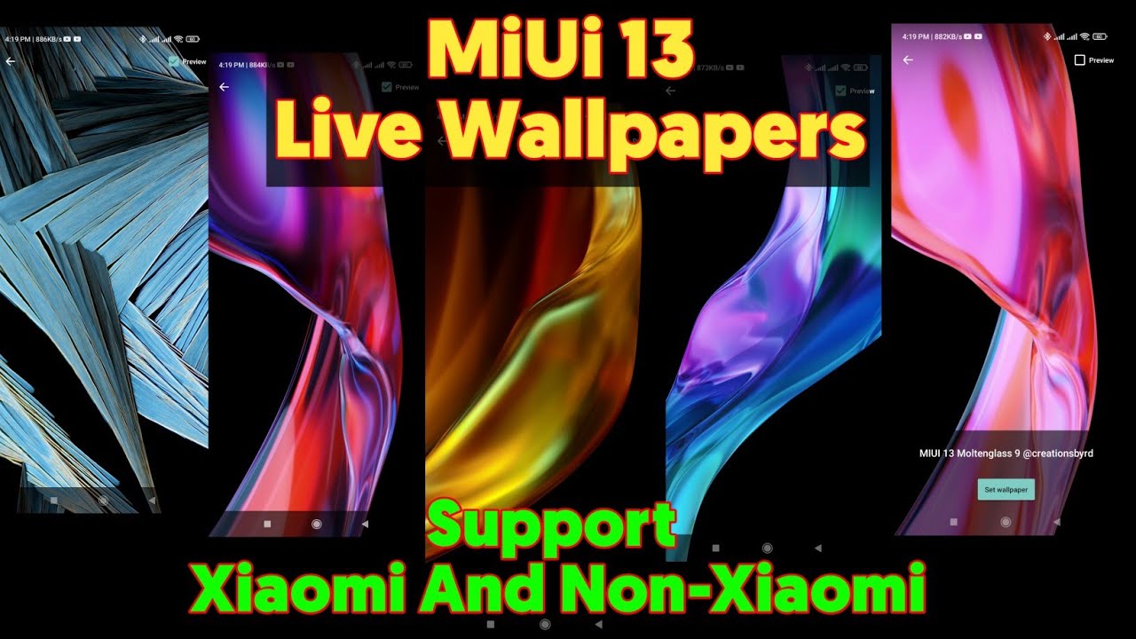 MiUi 13 Live Wallpapers In Any Xiaomi and Non Xiaomi Phones