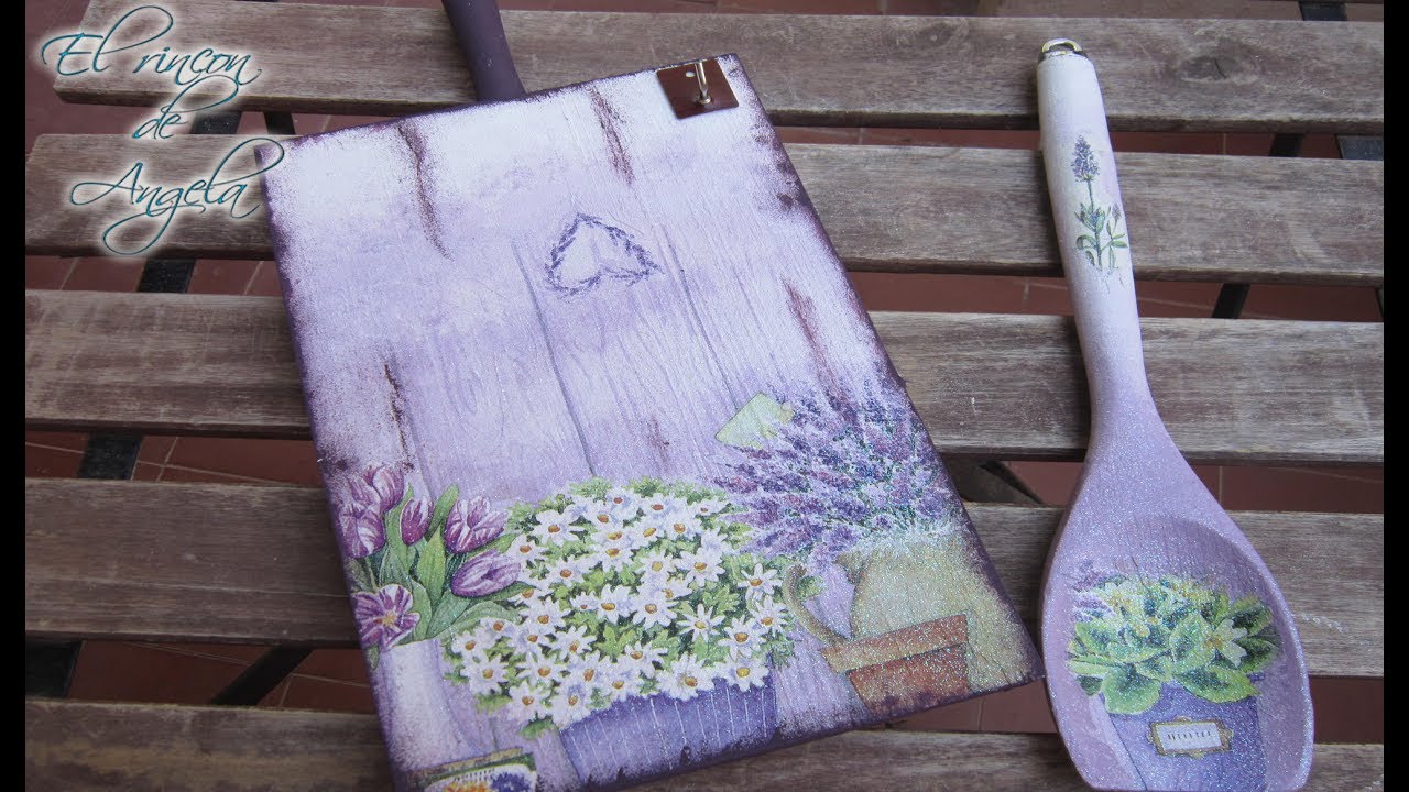 Como hacer decoupage en una tabla y una cuchara de madera