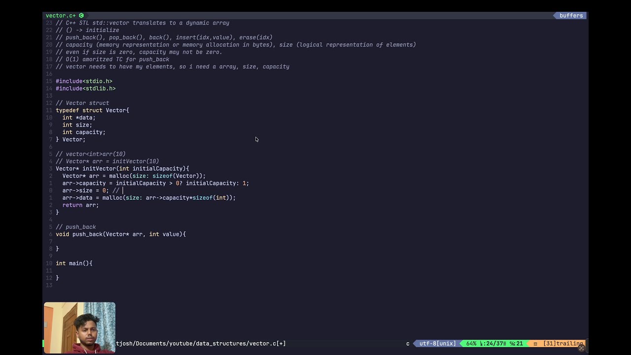 I built std::vector in C from scratch (No STL, No Magic)
