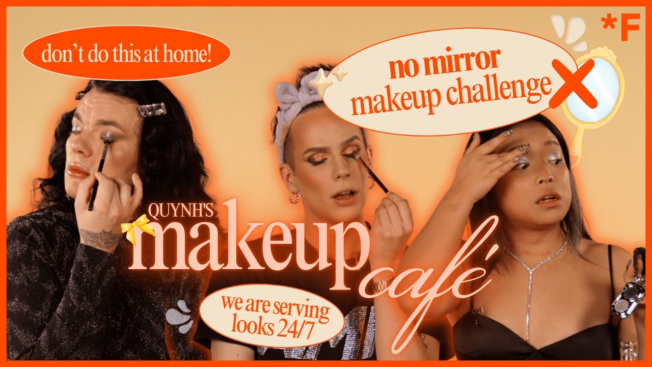 No Mirror Makeup Challenge s Dimou & Fatale | Quynh's Makeup Café