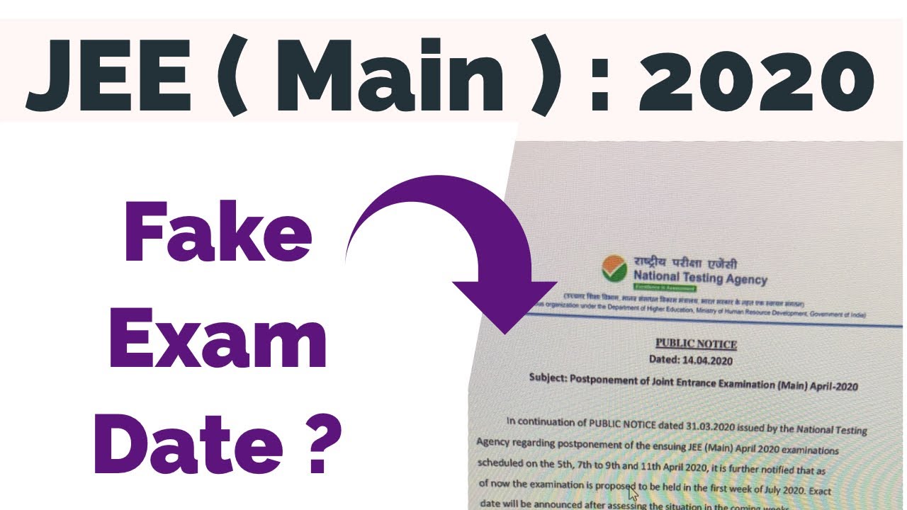 JEE Main Latest News 2020 | fake date ? | JEE Main Exam Date ? Rankers JEE #jeemain2020