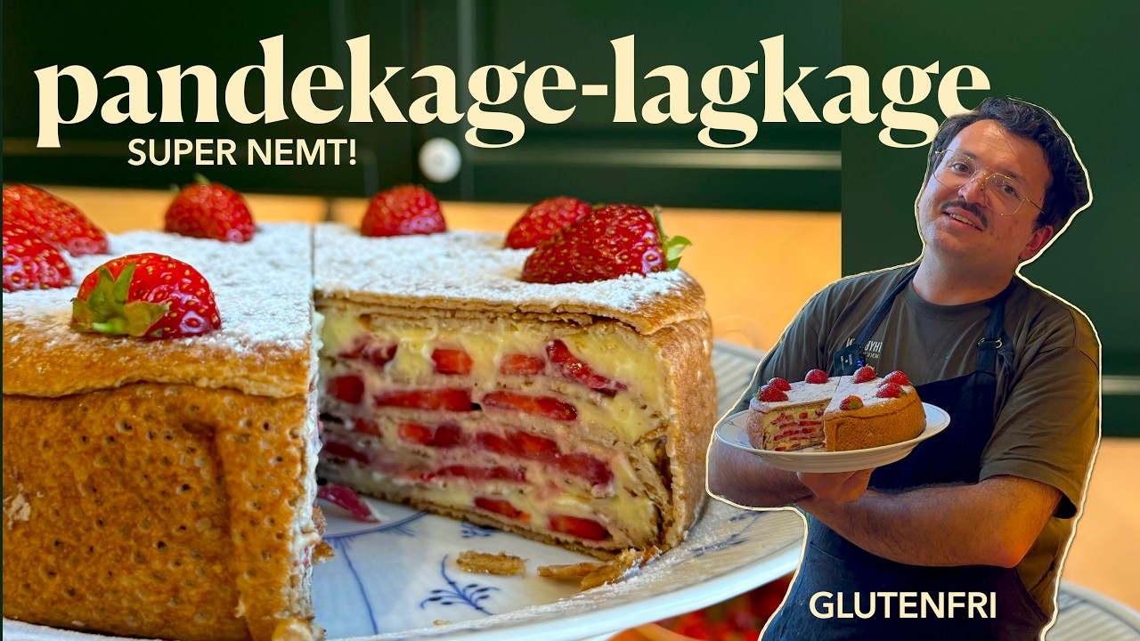 annonce PANDEKAGE-LAGKAGE med jordbær 🍓🍰🌿👨🏻‍🍳
