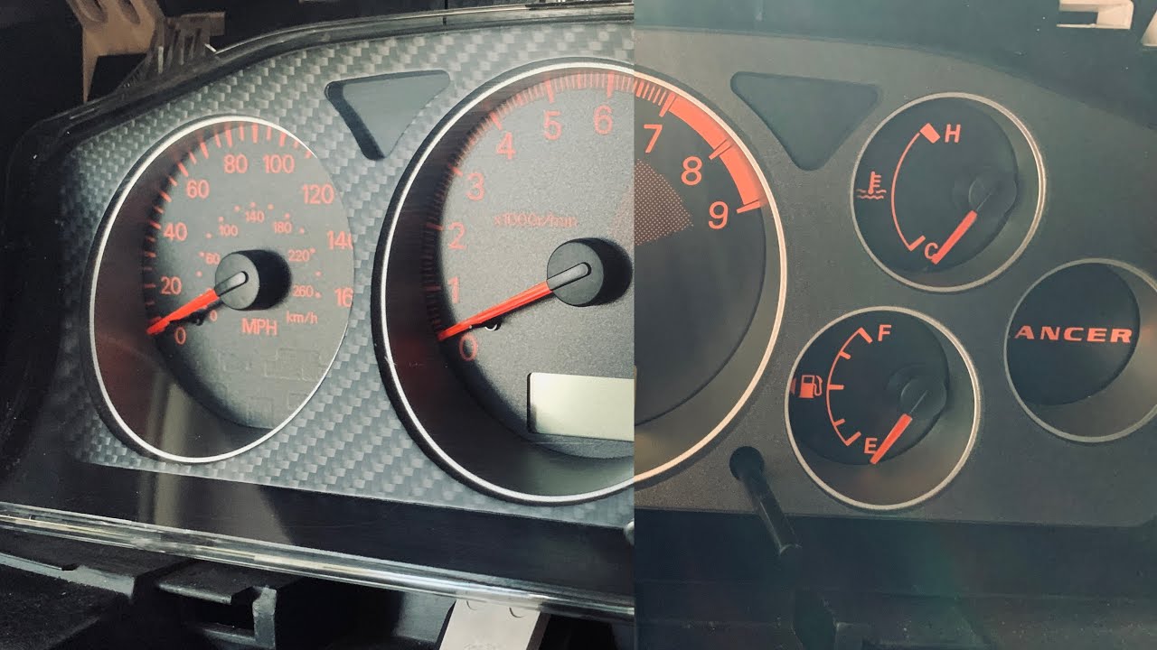 Evo 8-9 Rexpeed Carbon Fiber Cluster Inlay & LEDs