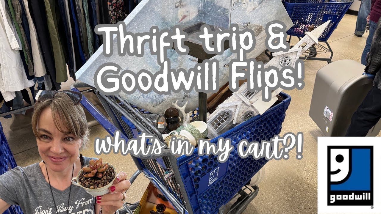 Thrifting at Goodwill for Modern Rustic Home decor to flip in my shop!