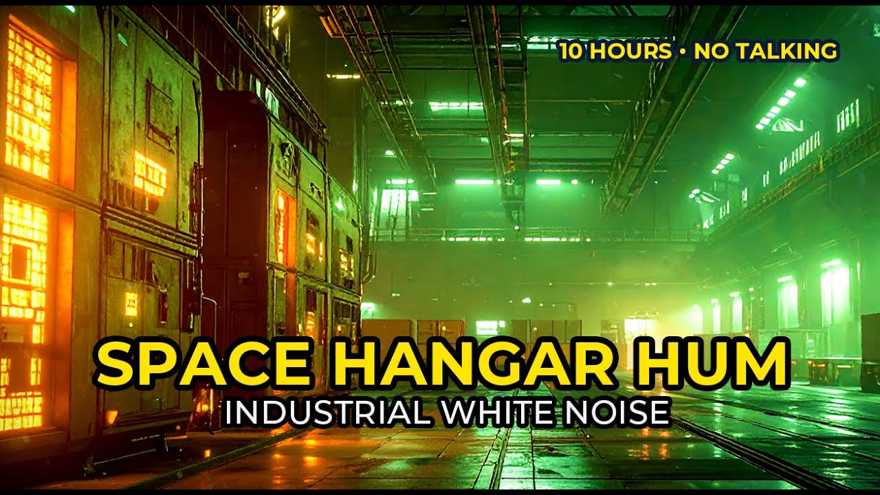 Space Hangar Drone — Industrial Hum for Deep Focus & Sleep (10 Hours, Dark Mode)
