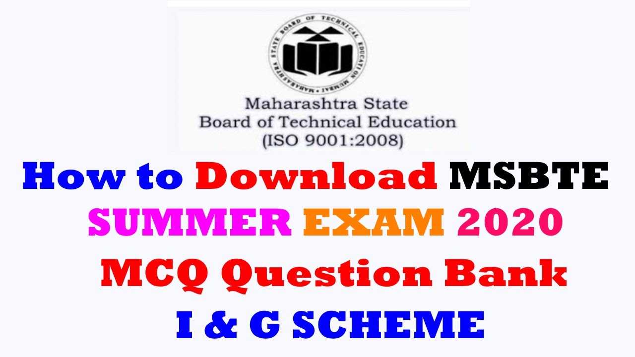 How to Download MSBTE G & I Scheme MCQ Question Bank for Summer Exam 2020