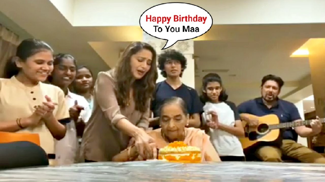 Madhuri Dixit Celebrates Mother Birthday With Full Family At Home
