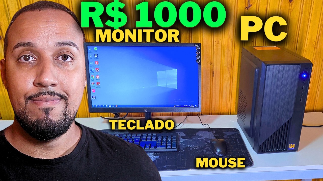 COMPREI O PC BARATO DE R$ 1000 DO MERCADO LIVRE COM MONITOR TECLADO E MOUSE