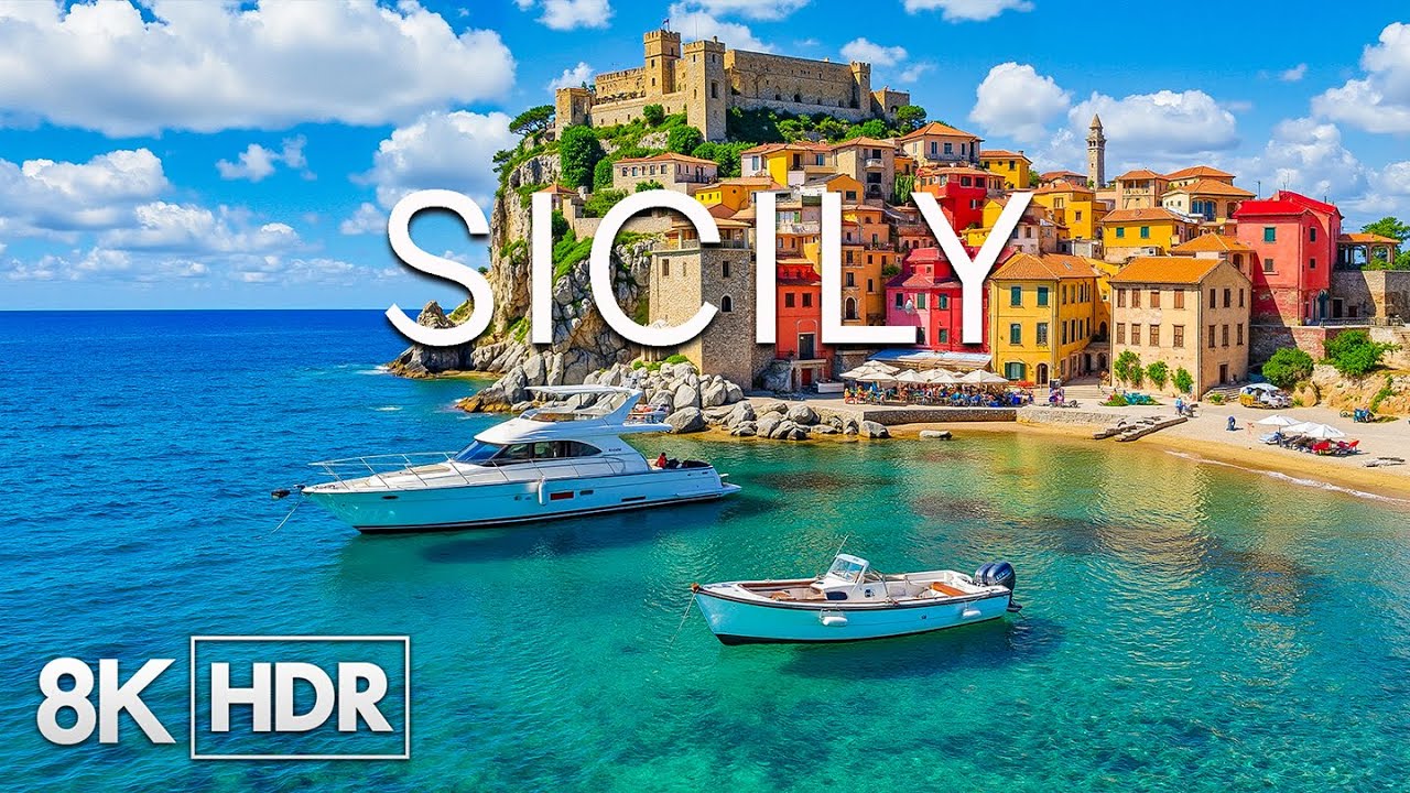 Sicily, Italy 8K | Enchanting Shores & Mediterranean Beauty with Soothing Music
