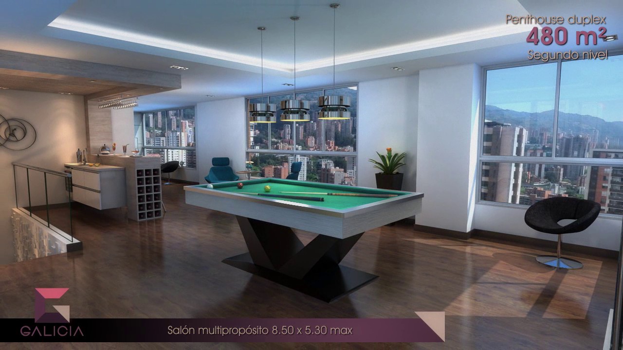 Penthouse con Piscina proyecto Galicia, Poblado Medellín