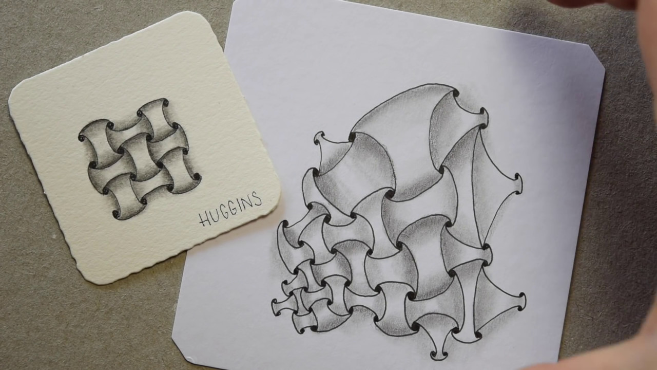 Zentangle® Muster: Huggins mit Variationen