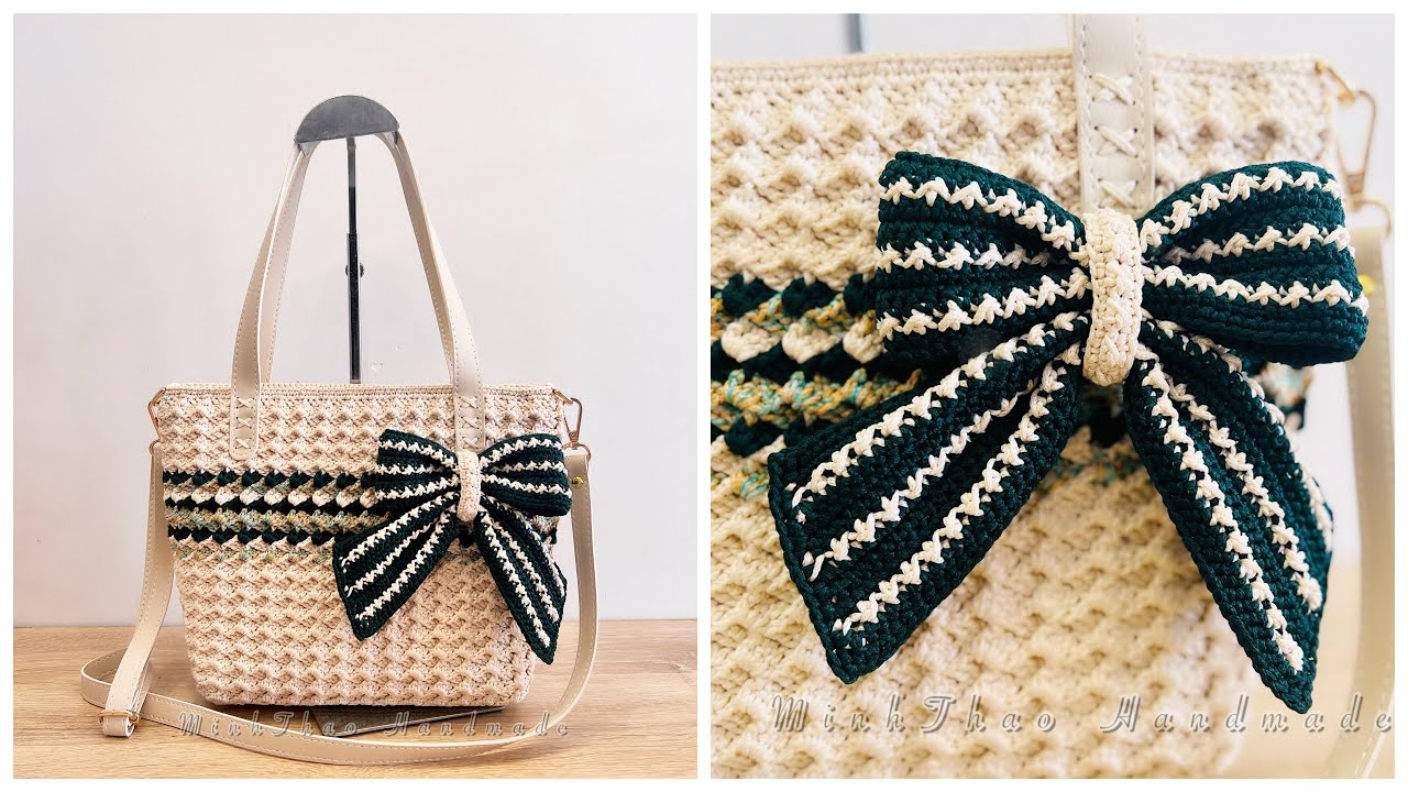 #196. Crochet bow bag Tutorial - Hướng dẫn móc túi xách đính nơ xinh xinh cho cô nàng công sở - P1