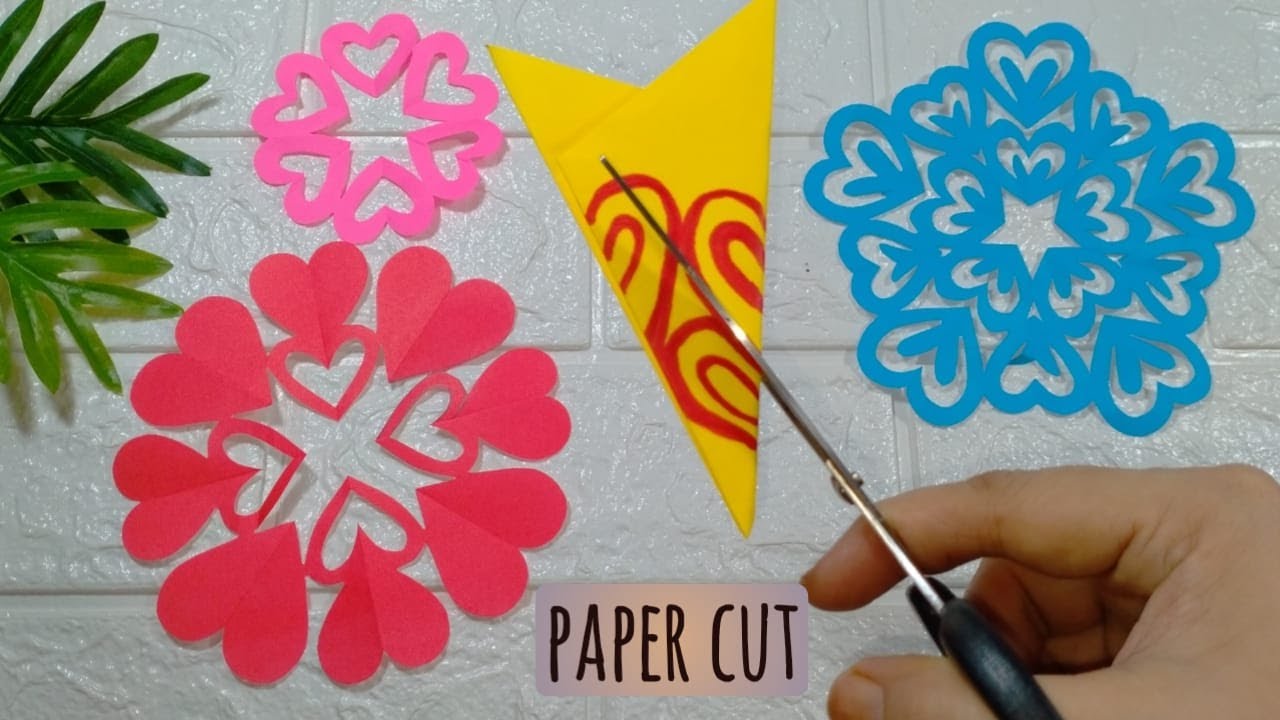 How to Make Origami Paper Cut/Paper Cutting/Kertas Origami LOVE